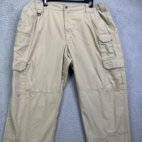 5.11 Tactical Cargo Pants Mens 40X32 Beige Military Tech Flat Front Straight Leg - Picture 1 of 9